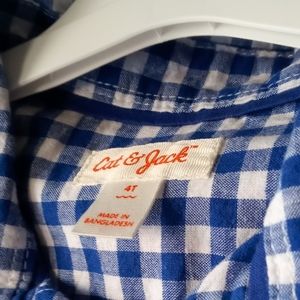 4T Blue and White checked shirt